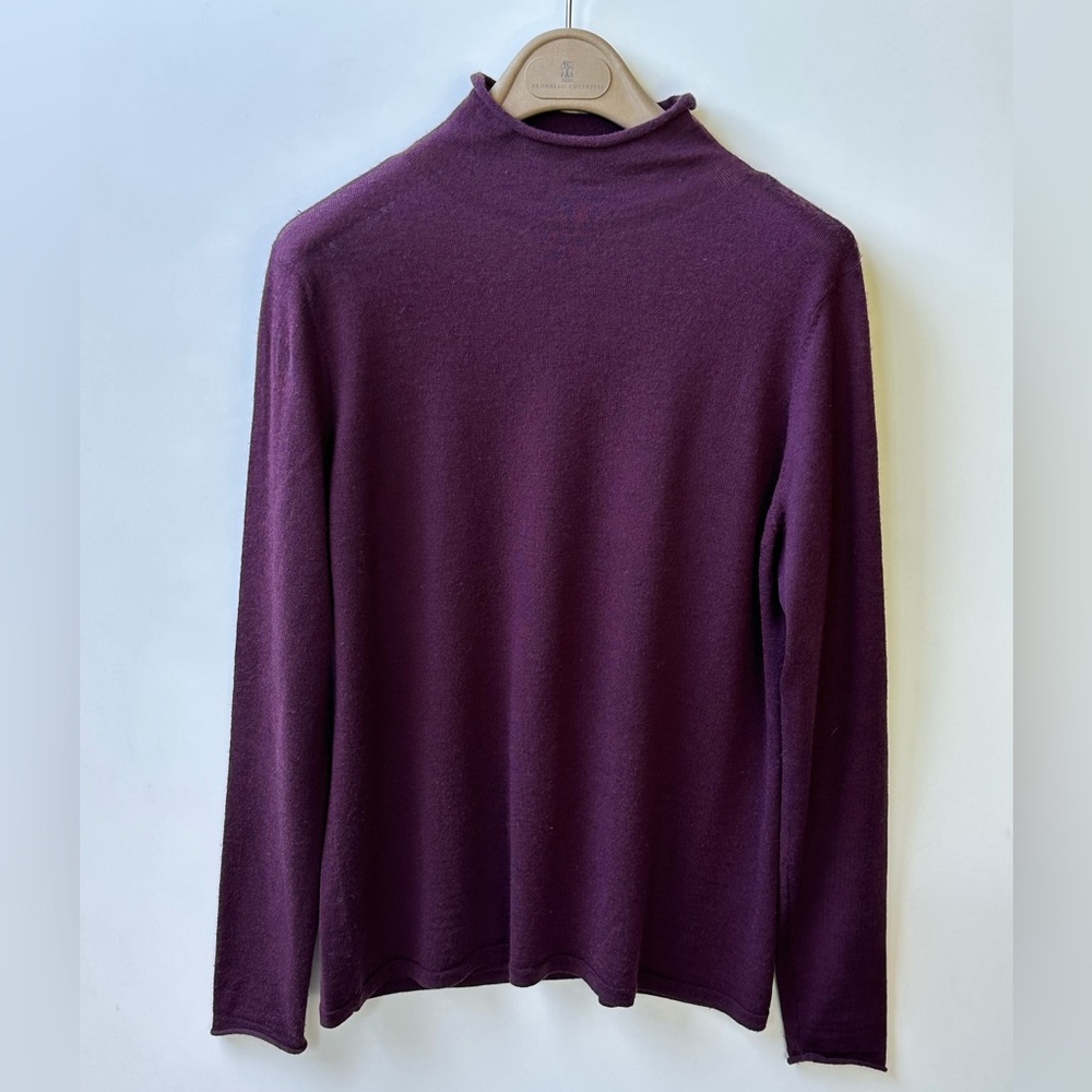 Pendleton Cashmere Merino blend Mock Neck Eggplant Purple Turtleneck Sweater, L